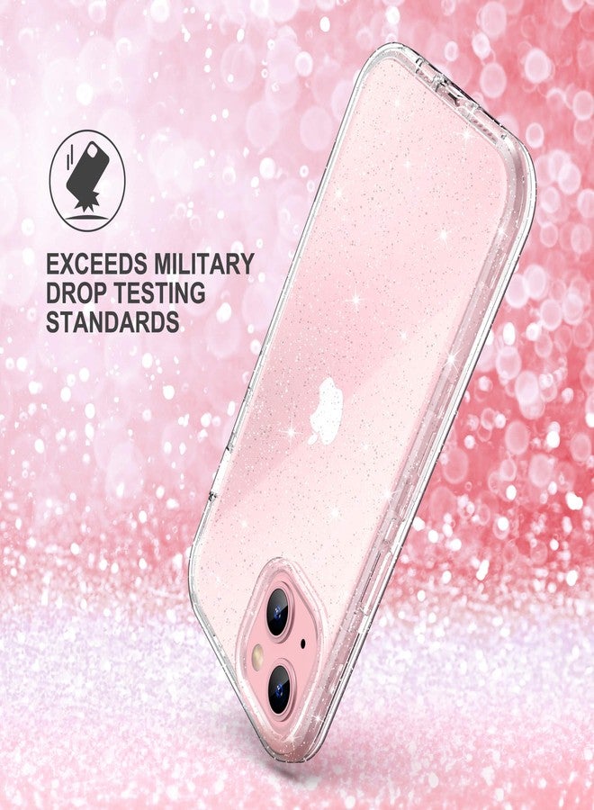 ULAK Compatible with iPhone 15 Plus Case Glitter, Heavy Duty Dual Layer Shockproof Protection Women Sparkly Transparent Protective Phone Cover for iPhone 15 Plus 6.7 inch, Clear Glitter - Image 4