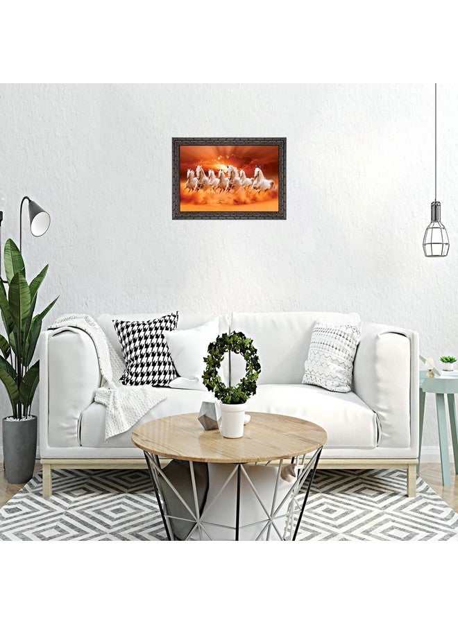 Indianara Vastu Runing Seven Horses Painting With Frame 13 Inches X 10 Inches (Style 15) - Image 4