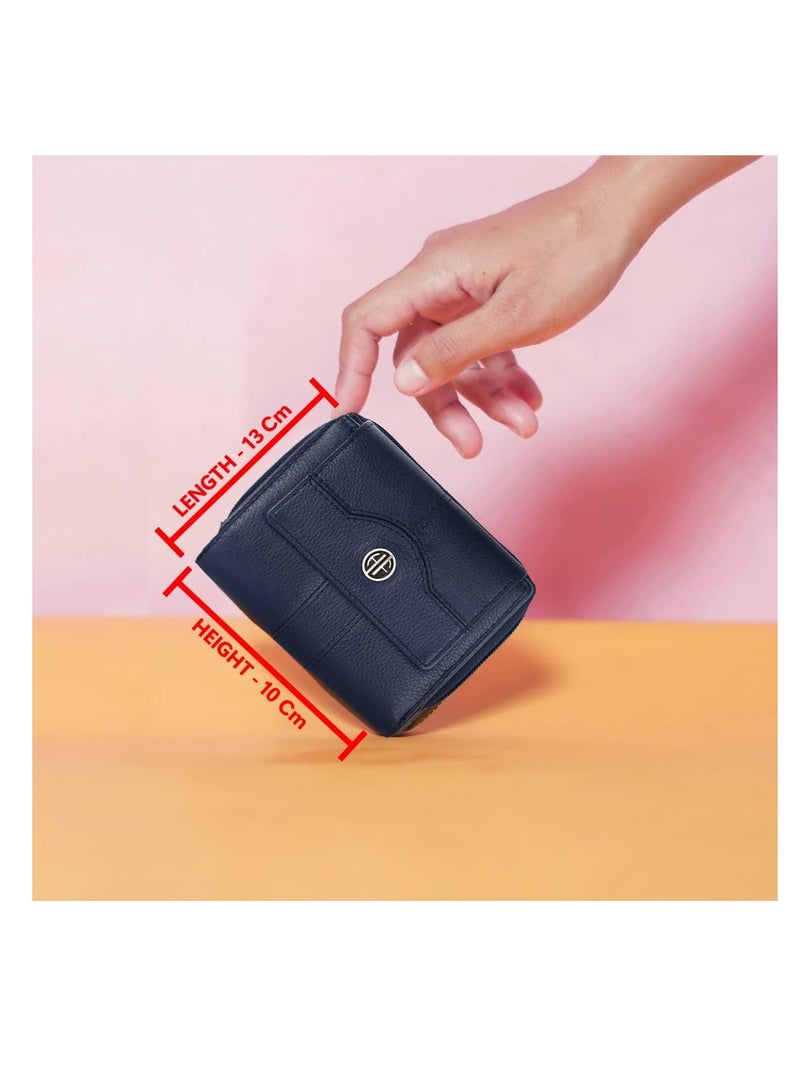 HAMMONDS FLYCATCHER Wallet for Women - Leather Ladies Wallet - Blue - 14 Card Slots - RFID Protection - 3 ID Card Slots - Women's Wallet - Button Closure -Hand Wallet - Daily Use, Money Purse | FQQK  - Image 5
