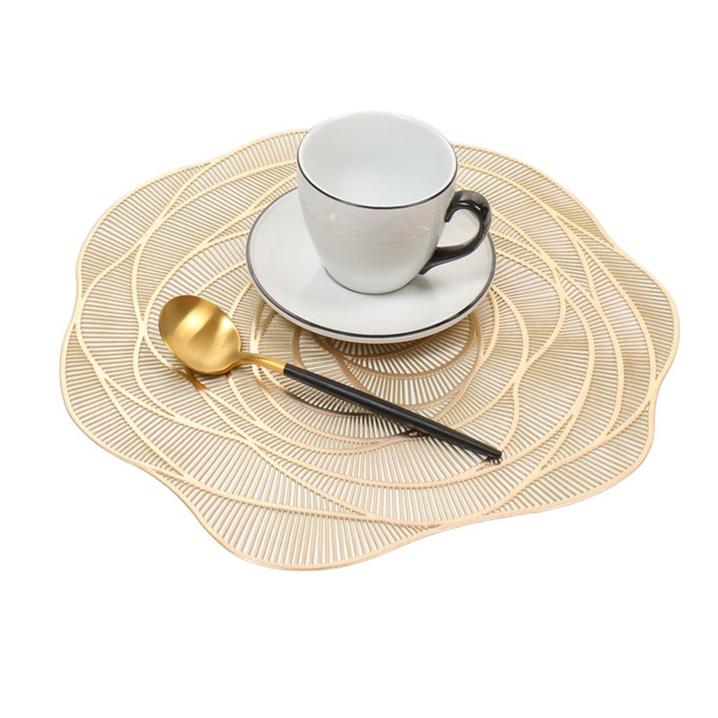 6pcs Valentine's Day Hollow Placemats Rose Shape Party Table Mats - Image 3