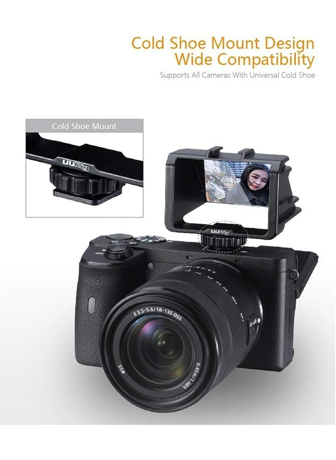 UURIG - UURig Vlog Selfie Flip Screen for Mirrorless Camera for Sony A7R3 A7III A7II A6000/A6300/A6500 Cold Shoe Bracket Microphone Mount for Fujifilm XT3 XT20 Canon Panasonic GX85 Nikon Z7 Reverse Mirror - Image 1