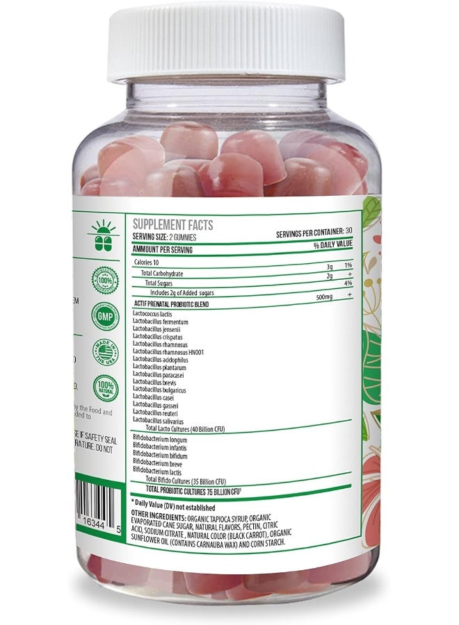 ACTIF Prenatal Probiotic Gummies for Women - 60 Count - Image 3
