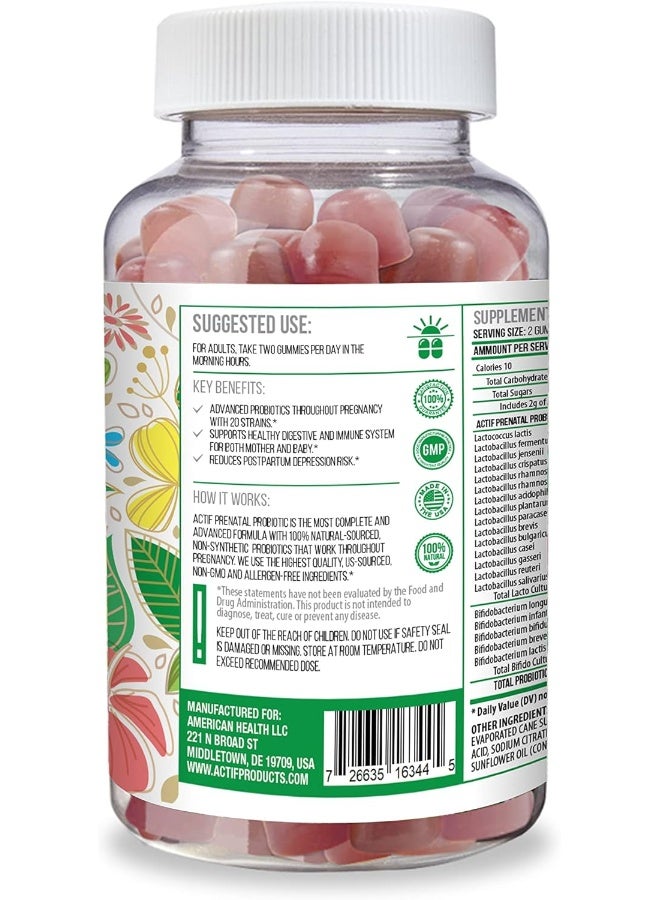 ACTIF Prenatal Probiotic Gummies for Women - 60 Count - Image 4