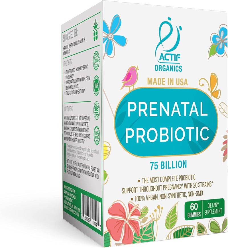 ACTIF Prenatal Probiotic Gummies for Women - 60 Count - Image 1