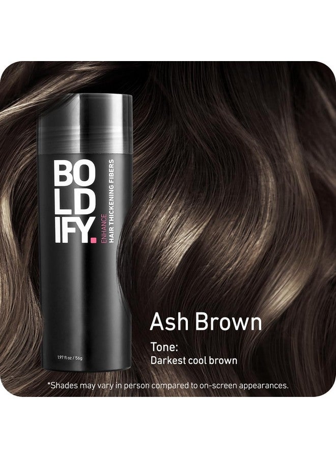 BOLDIFY Hair Fibers (56g) Fill In Fine and Thinning Hair for an Instantly Thicker & Fuller Look - Best Value & Superior Formula -14 Shades for Women & Men - ASH BROWN - Image 2