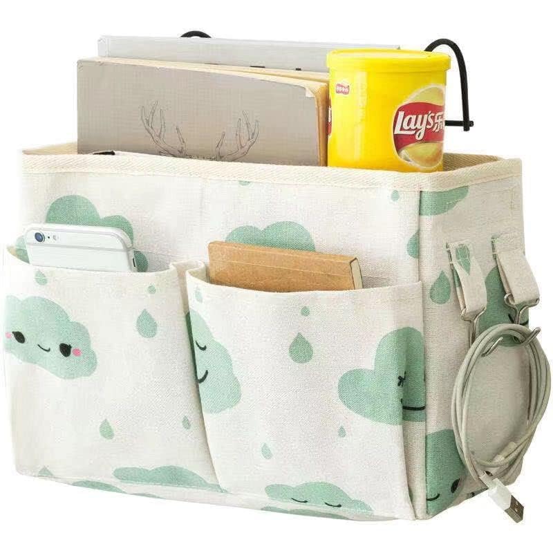 SADMAX Multipurpose Bedside Hanging Storage Basket Cloth Dorm Bed Hanging Basket Space Saving For Glasses Books Mobile Phones Keys - Image 5