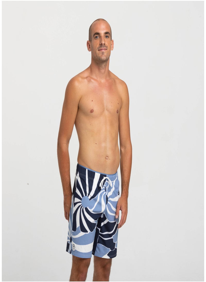 NABAIJI NABAIJI by DECATHLON, Men's Long Swim Shorts 100 Flo Quick-Dry & Stretchable Blue  - Image 1