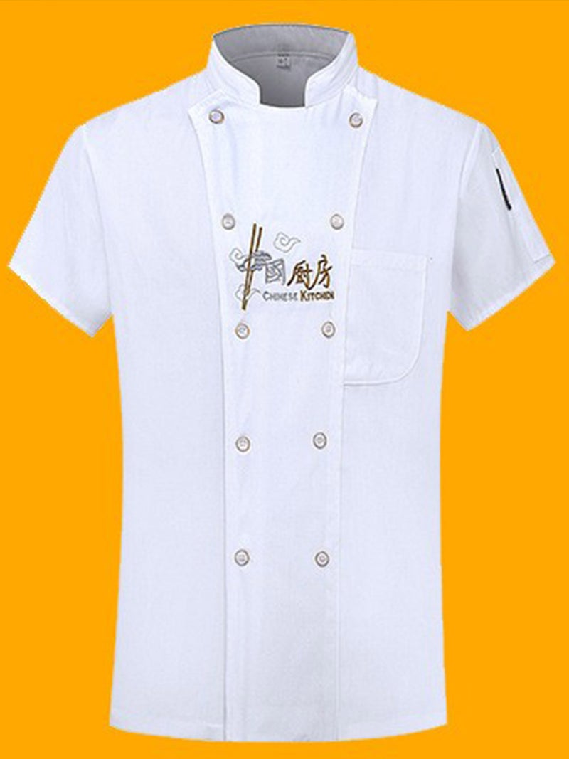 Chef Clothes Short Sleeve Summer Kitchen Restaurant Chef Work Clothes Long Sleeve School Canteen Kitchen Clothes Plus Size - Image 4