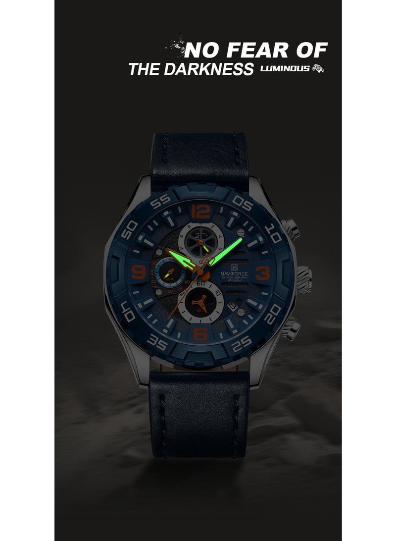 Naviforce Elegance Exquisite Multifunctional Men's Chronograph Watch (Blue) Original NF8043 - Image 3