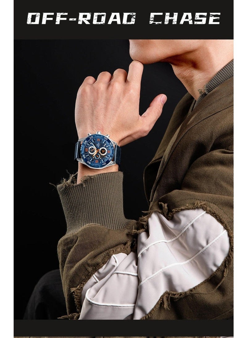 Naviforce Elegance Exquisite Multifunctional Men's Chronograph Watch (Blue) Original NF8043 - Image 5