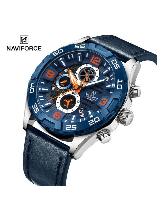 Naviforce Elegance Exquisite Multifunctional Men's Chronograph Watch (Blue) Original NF8043 - Image 1