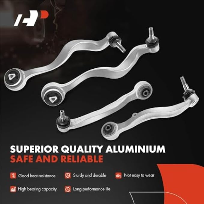 HP 8Pcs Front Suspension Kit Lower Control Arm With Ball Joint Sway Bar Link Outer Tie Rod End Compatible With Bmw 525I 0607 528I 0810 530I 0607 535I 0810 545I 0405 550I 0610 - Image 5