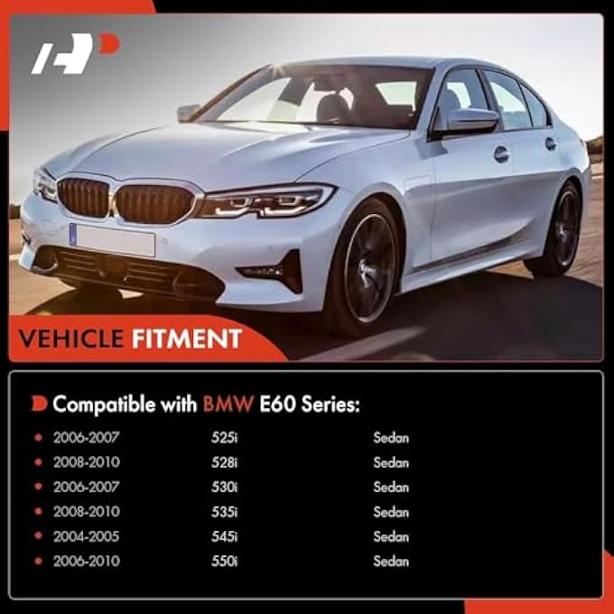 HP 8Pcs Front Suspension Kit Lower Control Arm With Ball Joint Sway Bar Link Outer Tie Rod End Compatible With Bmw 525I 0607 528I 0810 530I 0607 535I 0810 545I 0405 550I 0610 - Image 3