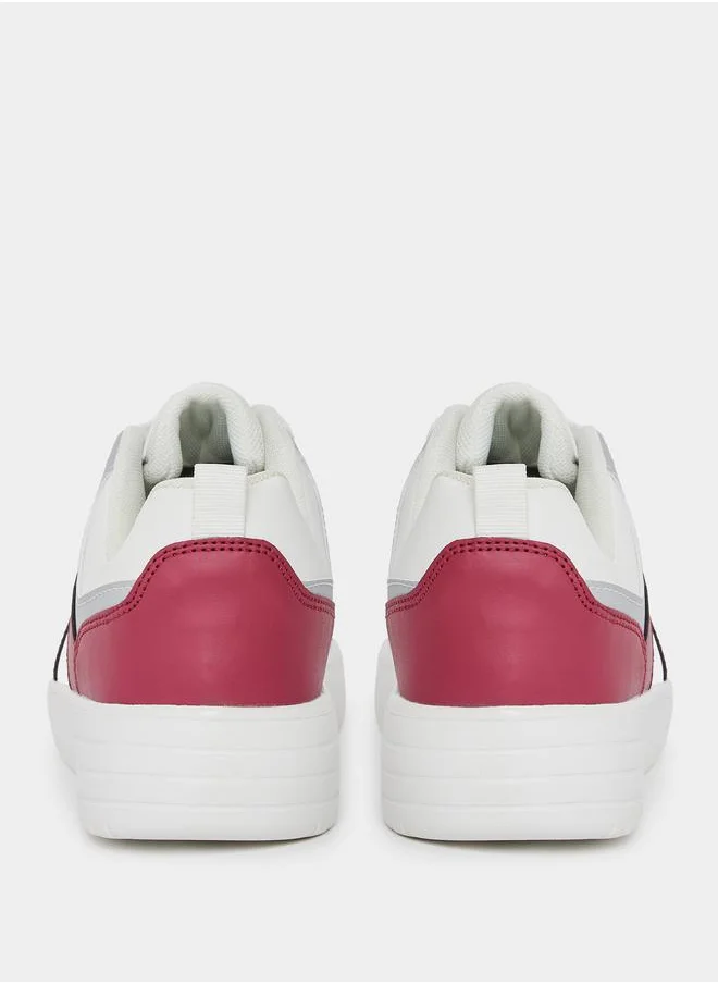 Styli Color Block Lace Up Sneakers