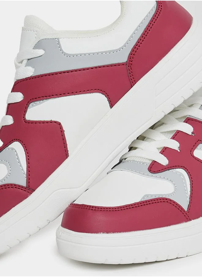 Styli Color Block Lace Up Sneakers