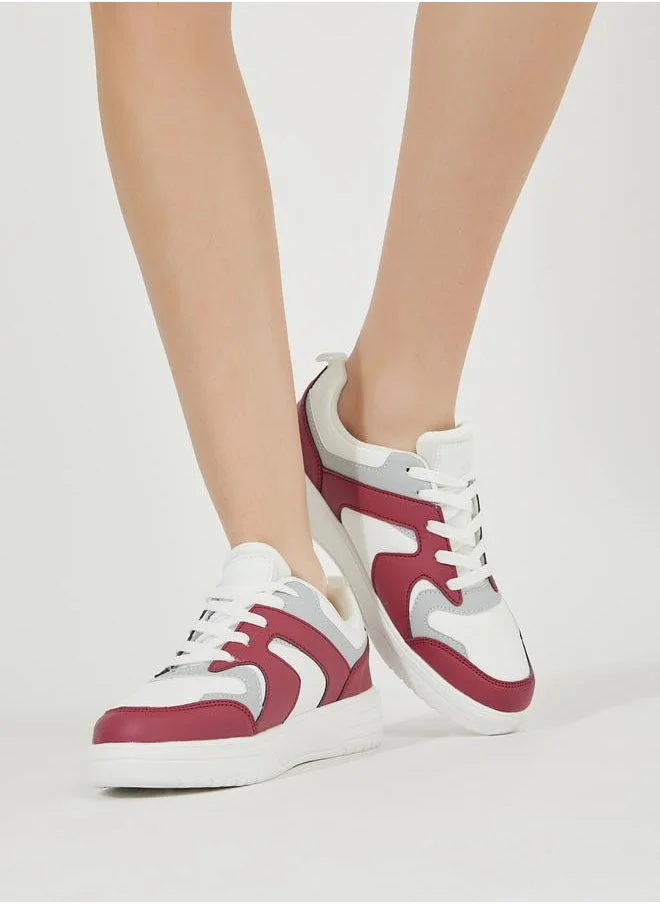 Styli Color Block Lace Up Sneakers
