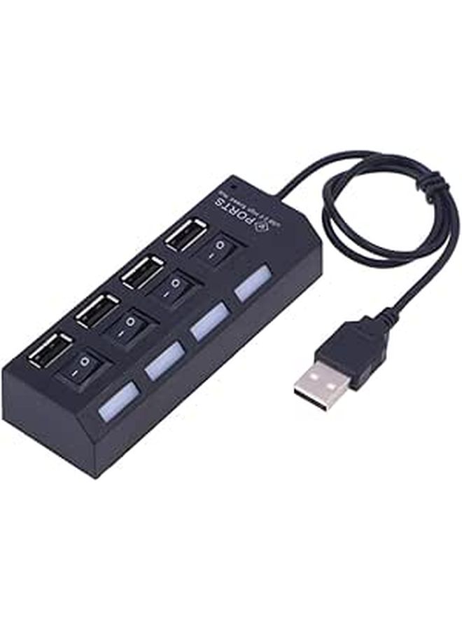 بوز هاب USB من هابي يامي مع نقل بيانات عالي السرعة مستقل، مناسب للابتوب، لونه أسود. - Image 1