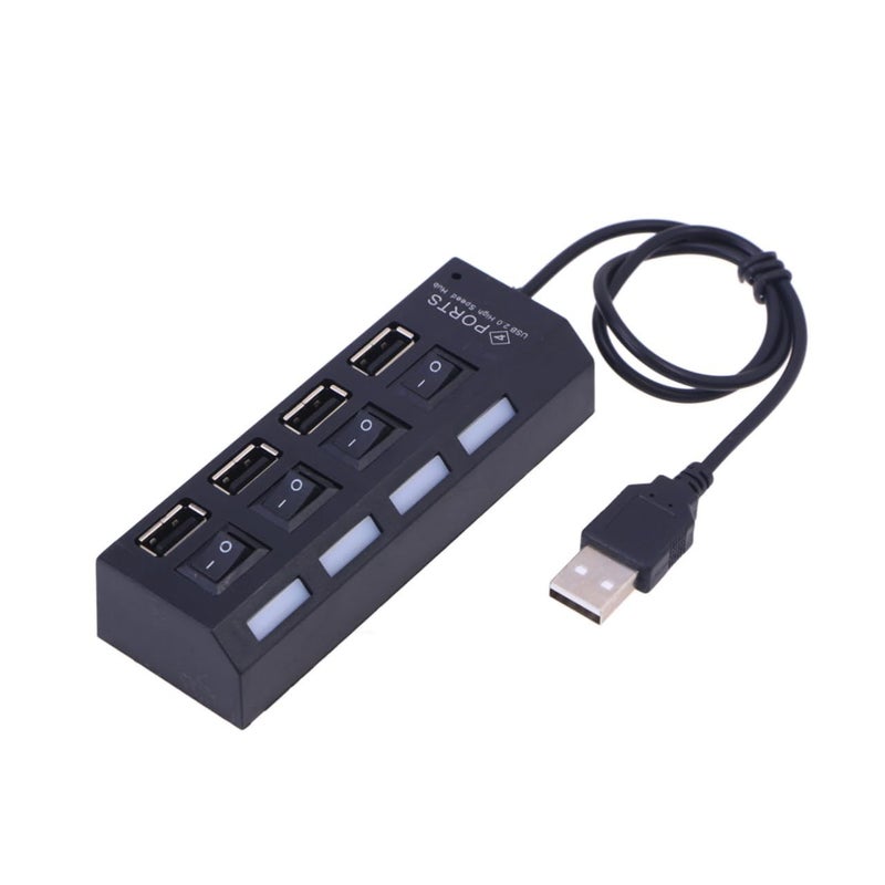 بوز هاب USB من هابي يامي مع نقل بيانات عالي السرعة مستقل، مناسب للابتوب، لونه أسود. - Image 2