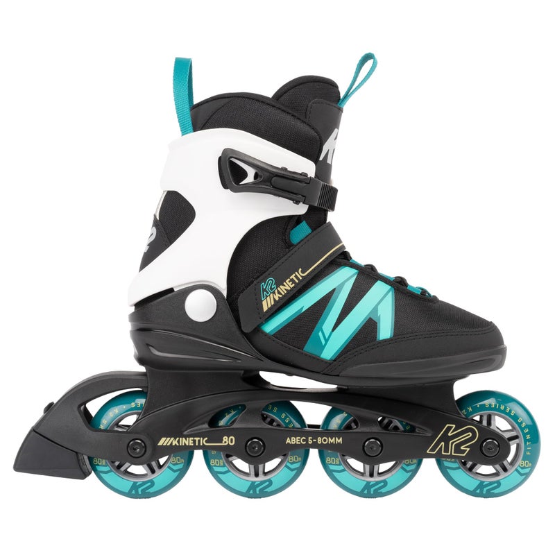 K2 Kinetic 80 Women's Inline Skates - Black/Turquoise, 11.0 - Image 2