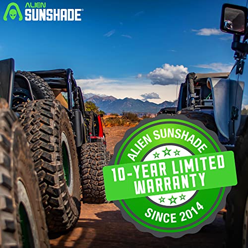 Alien Sunshade Jeep Wrangler TJ Sun Shade (1996-2006) & YJ (1987-1995) Jeep Wrangler Accessories, Full Length Mesh Sun Shade for TJ & YJ 2 Door, Blocks UV, Wind, Noise, Bikini Top Cover (Black) - Image 3