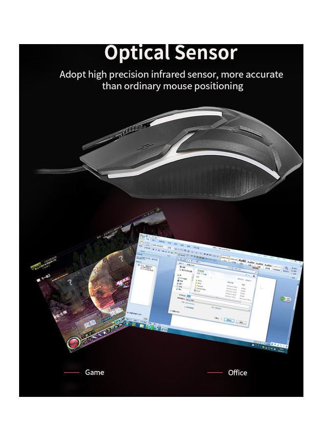 NIBEMINENT Gaming Mouse With Colorful Breathing Light Black - Image 3