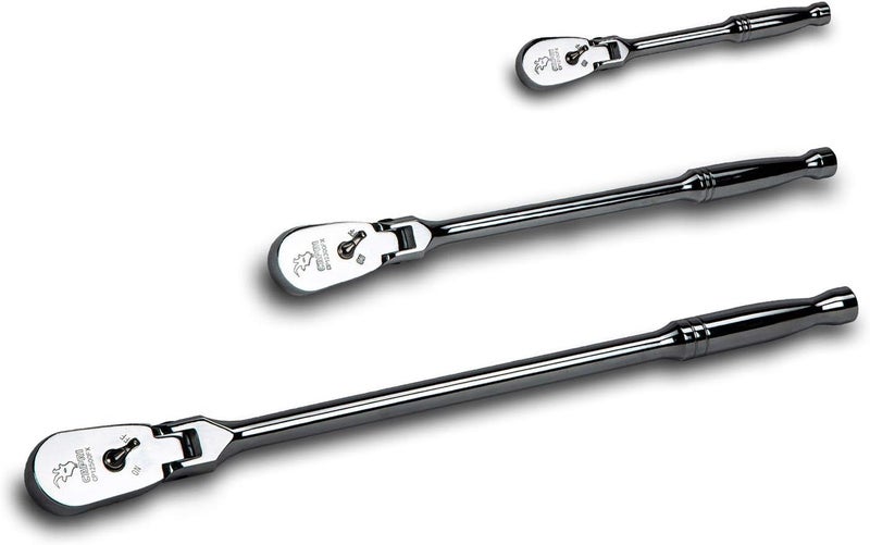 Capri Tools Ratchets, True 72-Tooth, 5-Degree Swing Arc (3-Piece Set/Flex-Head Low Profile), (Model: CP12000FX) - Image 1