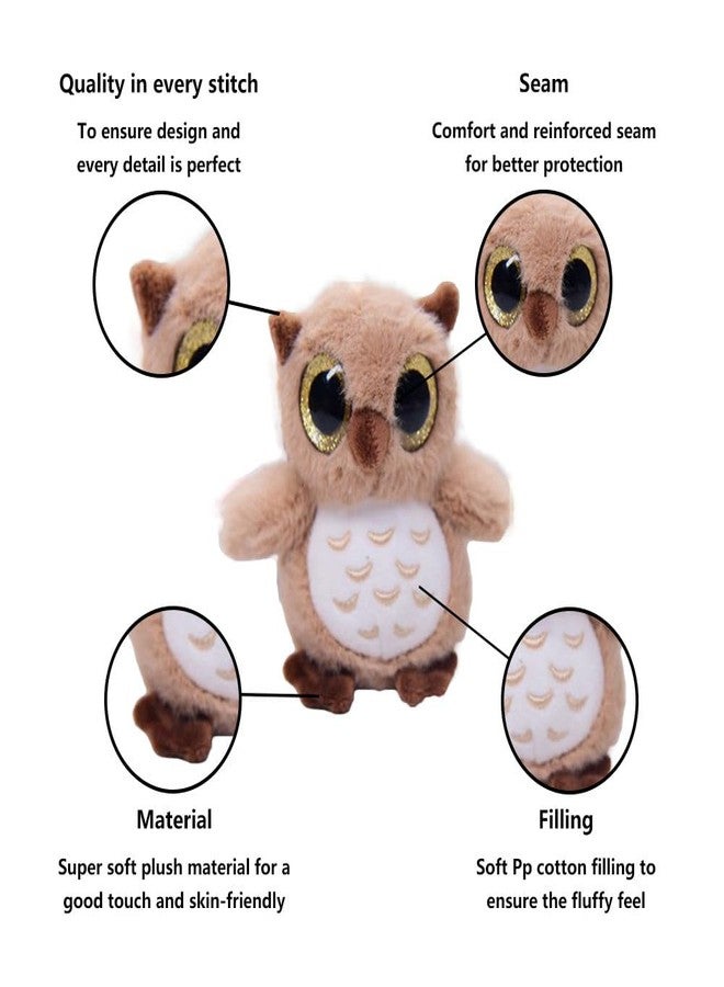 Tickles Cute Owl Soft Stuffed Plush Animal Toy for Kids Girls & Boys Children Birthday Gifts (Color: Brown Size: 20 cm) - Image 2