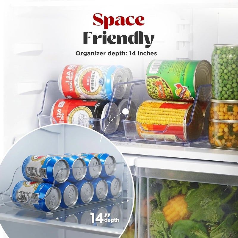 Utopia Kitchen Can Organizer for Pantry - Soda Can Organizer for Refrigerator - Can Storage Organizer Pantry, Fridge & Freezer Organization - Holds Food & Soup Can (Pack of 4, Clear) - Image 4