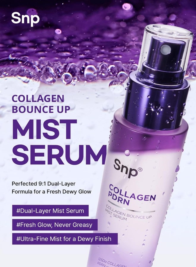 SNP Collagen Bounce Up Mist Serum 100ml — Korean 2-Layer Face Mist with 8 Types of Collagen & PDRN | Firming, Hydrating & Radiance Boost | K-Beauty Glow Mist for All Skin Types | 3.38 Oz - Image 2