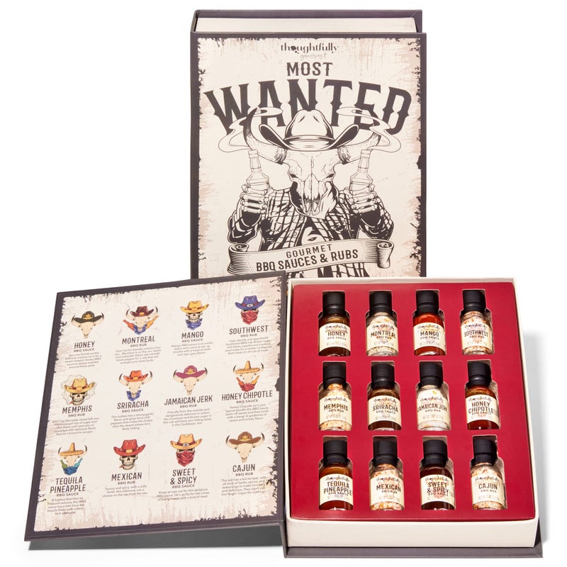Thoughtfully Gourmet Wild WesternThemed BBQ Sauce and Rubs Book Gift Set Includes Honey Montreal Rub More Set of 12 - Image 2