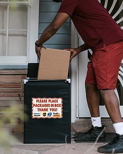 ALKB 8x12 Inch Rust-Free Aluminum Package Delivery Sign for Outdoor Use - Please Place Packages in Box Thank You - Delivery Signs for Packages, Delivery Box - Image 3