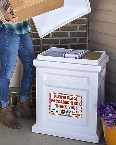 ALKB 8x12 Inch Rust-Free Aluminum Package Delivery Sign for Outdoor Use - Please Place Packages in Box Thank You - Delivery Signs for Packages, Delivery Box - Image 2