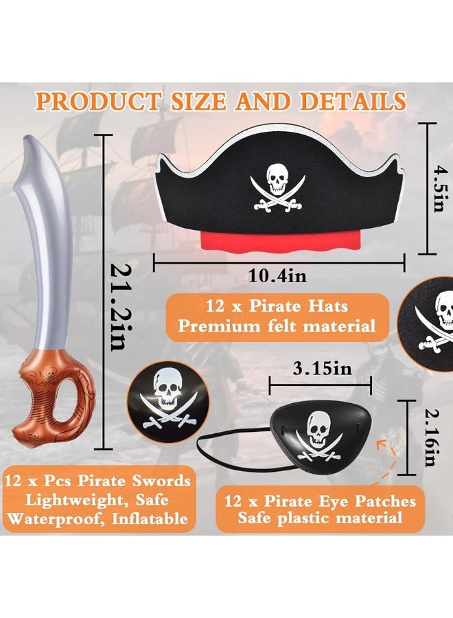 ZeeDix Pirate Hat Set Pirate Party Favors Pirate Theme Party Supplies for Halloween Masquerade - Image 1