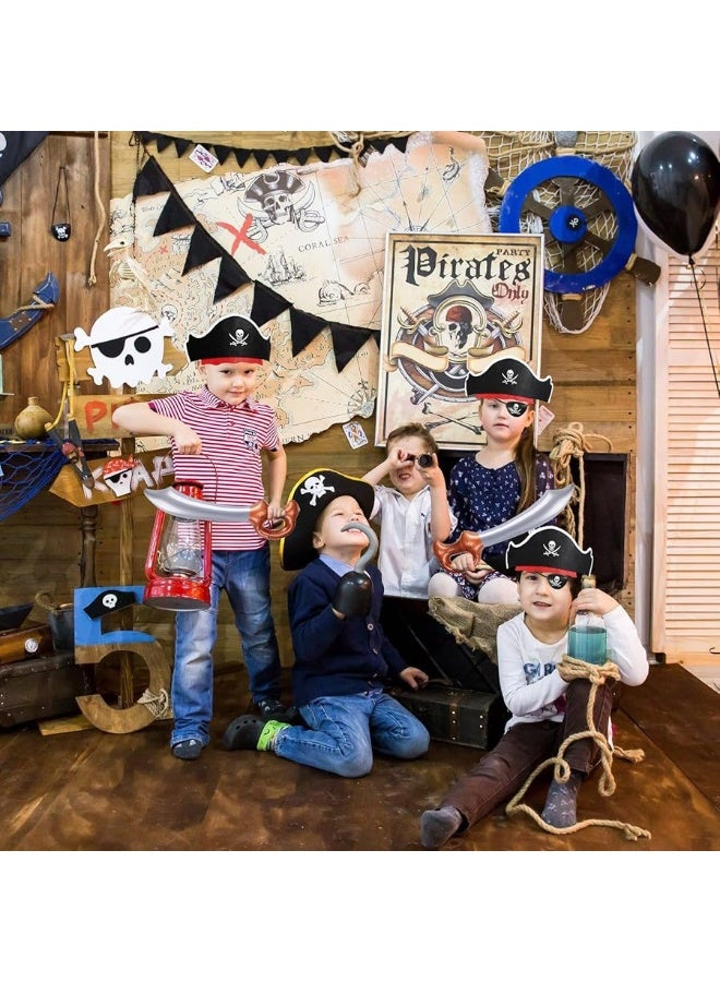 ZeeDix Pirate Hat Set Pirate Party Favors Pirate Theme Party Supplies for Halloween Masquerade - Image 3