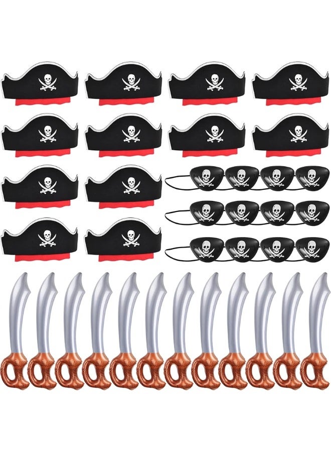 ZeeDix Pirate Hat Set Pirate Party Favors Pirate Theme Party Supplies for Halloween Masquerade - Image 2