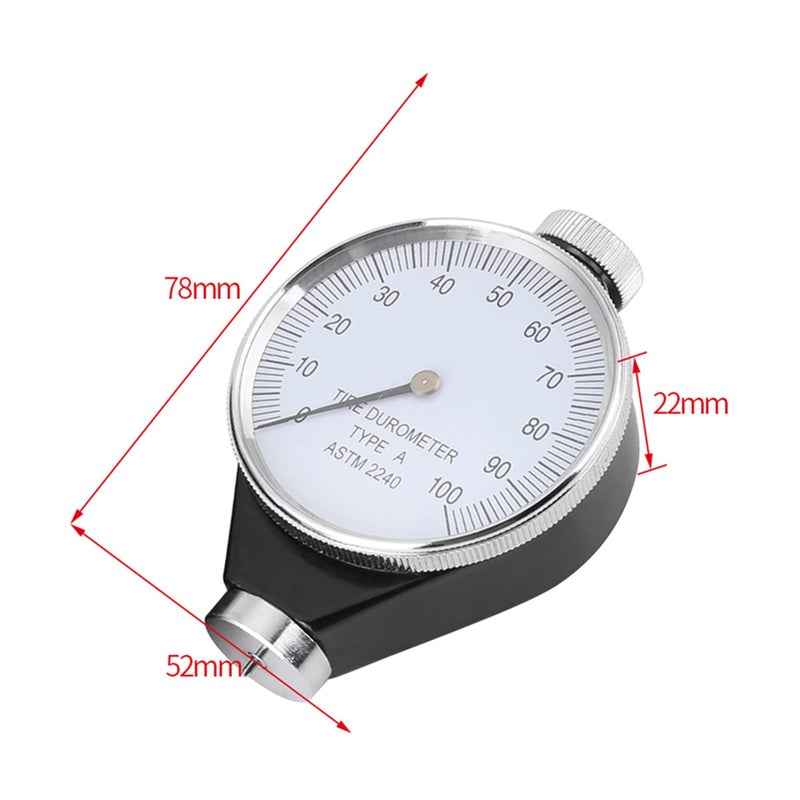 Hilitand Rubber Hardness Tester, Shore Type A/O/D Rubber Tire Durometer Hardness Tester Meter 0-100 HA (A Type) - Image 2