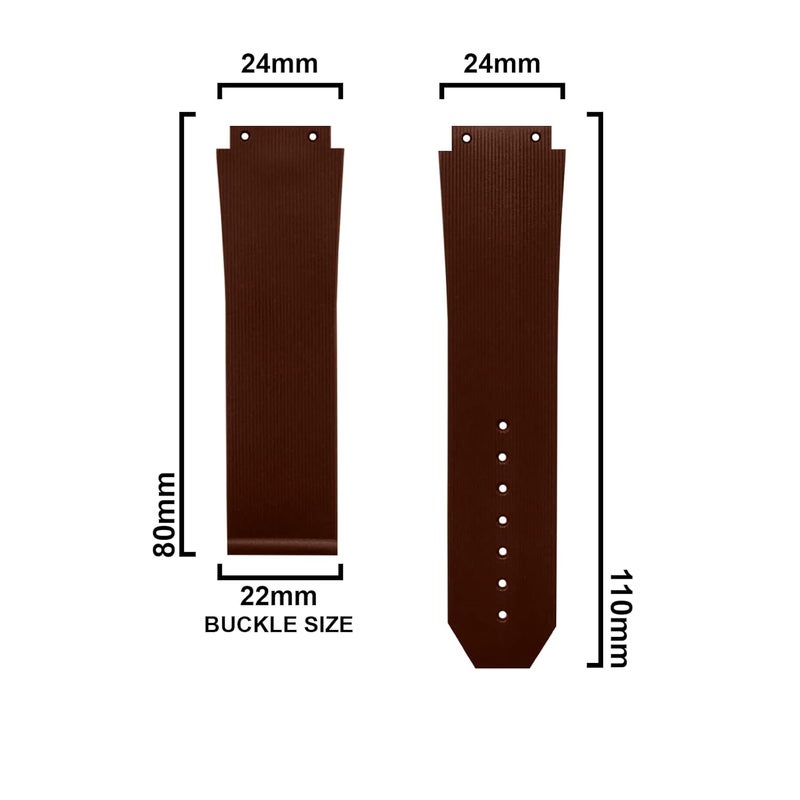 DBLACK ''HLS'' 24mm Resin Watch Straps, Sleek Line Design & Tyre Design, Matte Finish, Watch Strap // Best Replacement, Compatible for HUBLOT Watches (Choose Your Color & Model) - Image 2