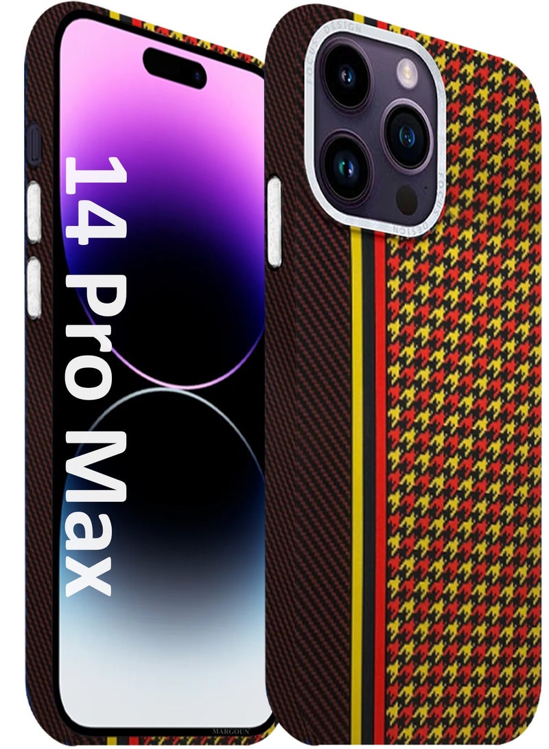 CATANES Ultra-Slim Woven Pattern Case Cover for iPhone 14 Pro Max - Lightweight Protective Back Case - Racing Weave - Image 1