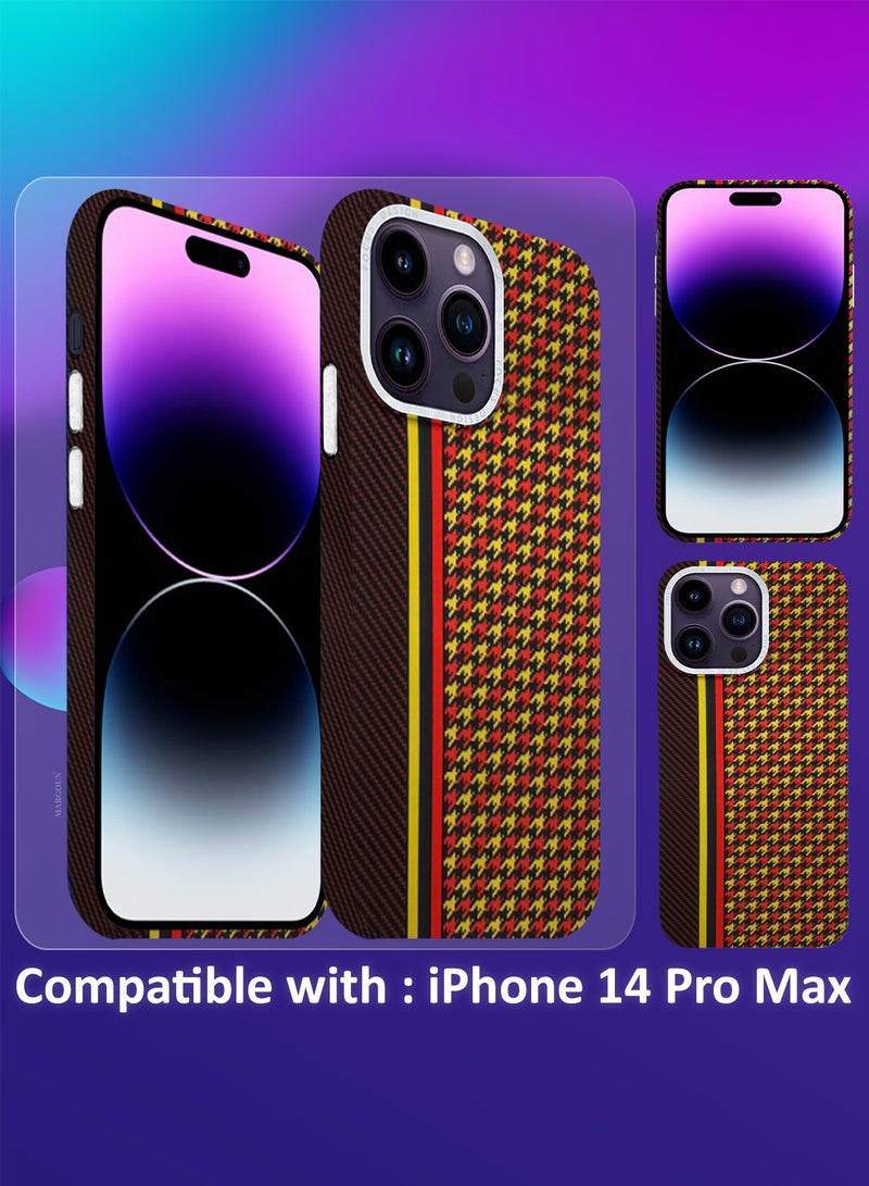 CATANES Ultra-Slim Woven Pattern Case Cover for iPhone 14 Pro Max - Lightweight Protective Back Case - Racing Weave - Image 3