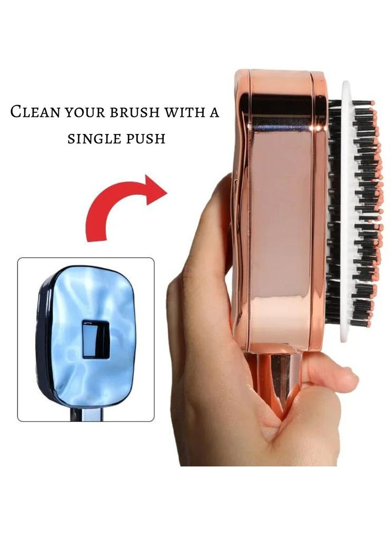 فرشاة مجفف الشعر ذاتية التنظيف لجميع أنواع الشعر، مشط شعر محمول - Image 3