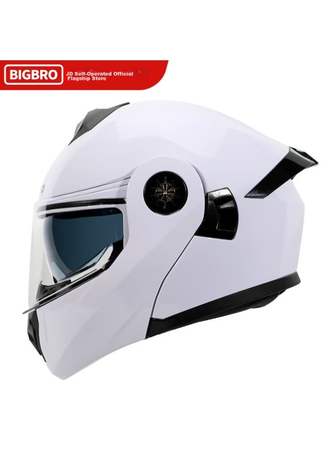 Bigbro Dual-lens Electric Scooter Helmet, Visor Helmet, Uni, All-season, Lightweight Battery-powered Scooter Helmet, Pearl White, One Size Fits All - Image 3