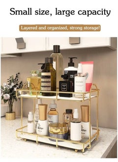 MIXDE Double Layer Gold Rectangular Storage Rack  - Image 3