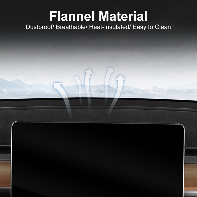 Dashboard Cover, Non Slip Car Flannel Dash Board Mat Replacement for Tesla Model 3, Model Y 19-22 Brown - Image 3