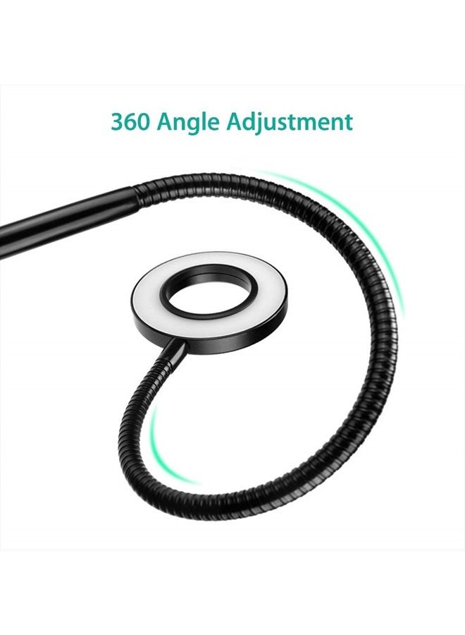 NEXIGO 3.5 Inch Dual Selfie Ring Light with Moible Phone & Webcam Holder, 3-Light Modes, 10 Brightness Levels, LED Ringlight with Tripod Stand, for Live Streaming Makeup Video Conference - Image 4