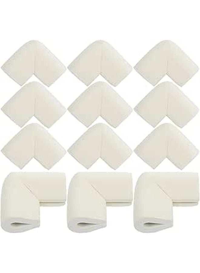 U Shaped Foam Corner Protectors 12 Pack Ivory White Edge Guards For Furniture Safety - Image 1