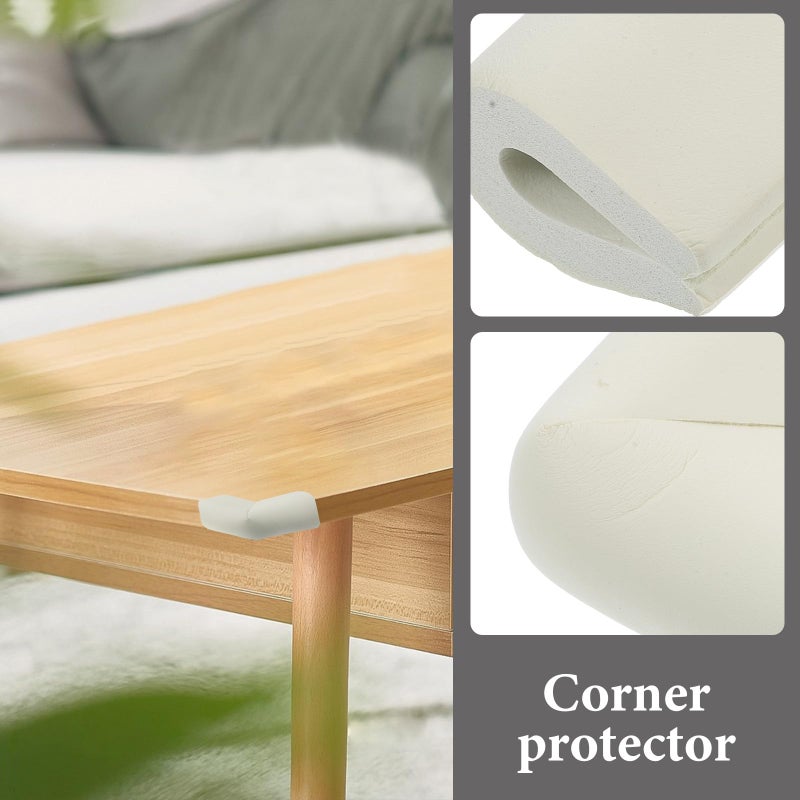 U Shaped Foam Corner Protectors 12 Pack Ivory White Edge Guards For Furniture Safety - Image 5