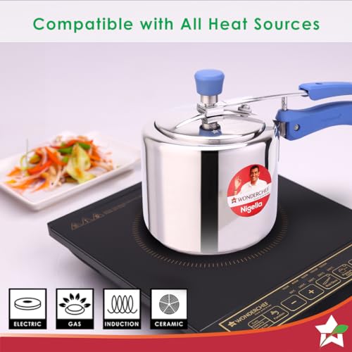 Wonderchef Nigella Inner Lid Stainless Steel Pressure Cooker, 5 Liter, Gas Stove & Induction Friendly, Silver, 5 Year Warranty, ISI Certified - Image 4