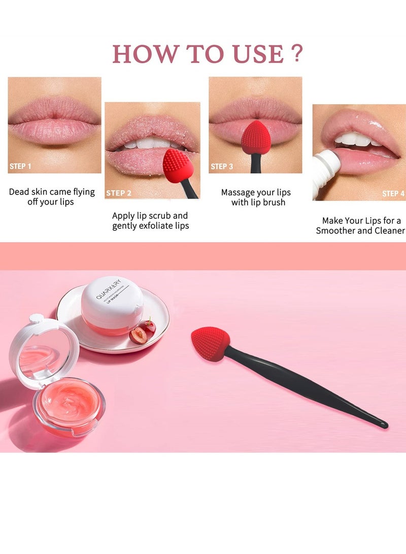 Excefore Lip Scrub Brush 3 Pack Lip Scrub Lip Exfoliator Brush Silicone Lip Brush Lip Scrubber Exfoliator Tool Lip Lightening for Dark Lips Double-Sided Lip Brush  - Image 3