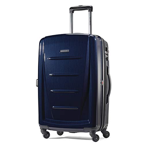 Samsonite Winfield 2 Hardside Expandable Luggage with Spinner Wheels, Navy, Checked-Medium 24-Inch - Image 1