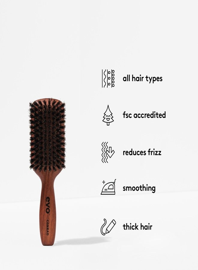 EVO Conrad Boar Bristle, Hair Brush for Long, Wavy, Thick & Curly Hair - Reduces Frizz, Adds Shine & Polishes - Image 2